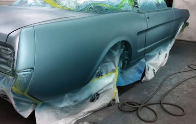 Mustang teal paintbooth